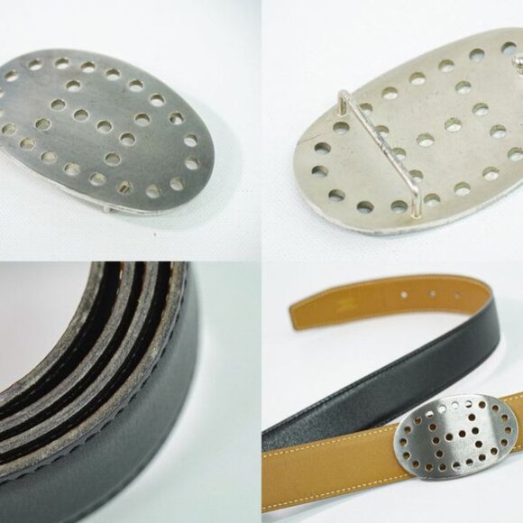 Hermes Evelyne Reversible Belt Leather Black Brown main image 5